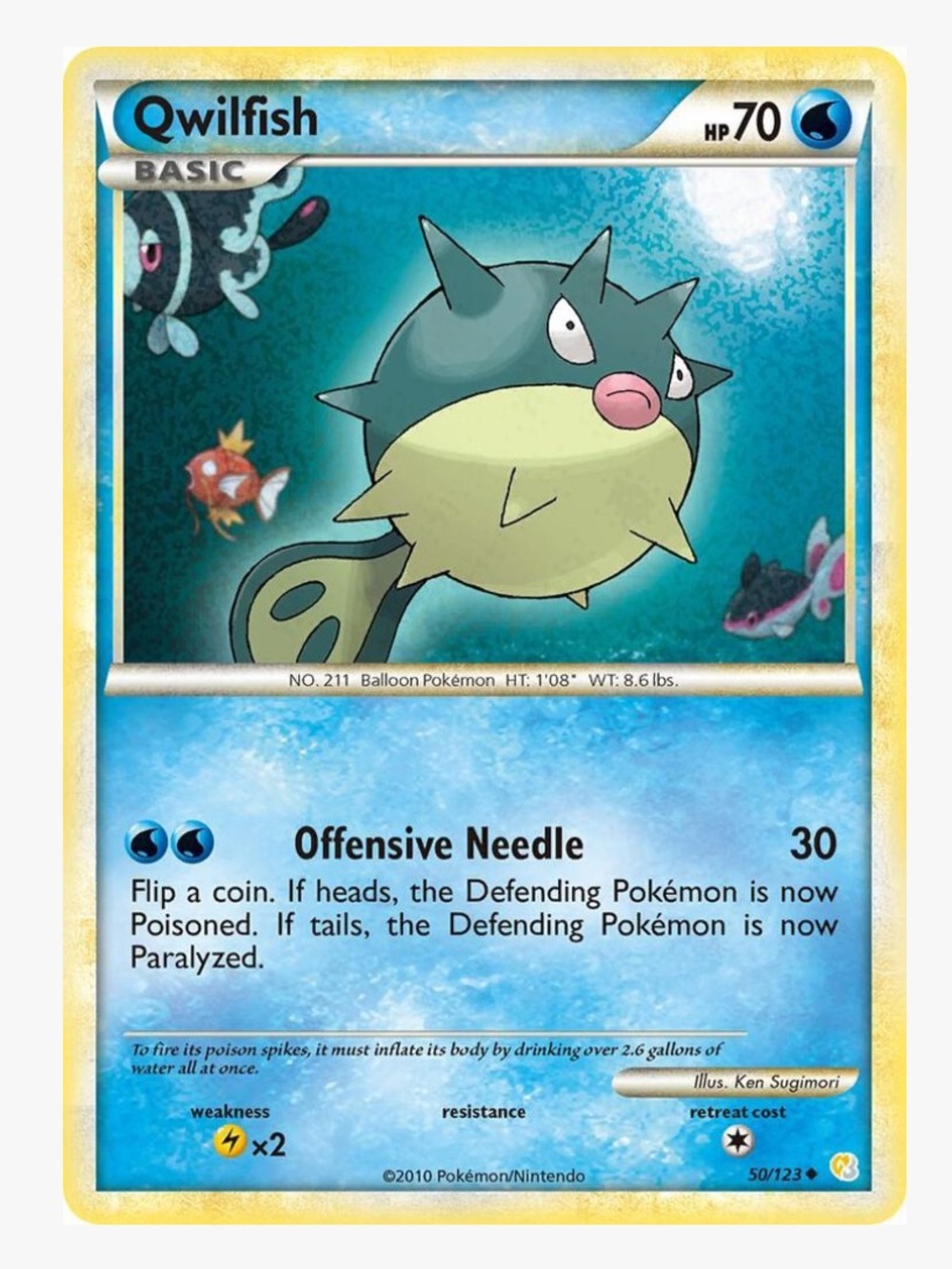 Qwilfish HeartGold SoulSilver Pokemon Trading Card